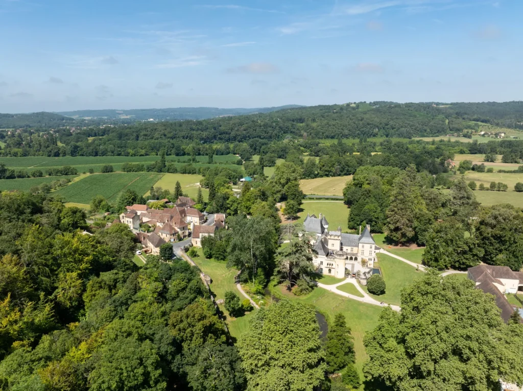 Vue aérienne sur le Parc du château de Campagne